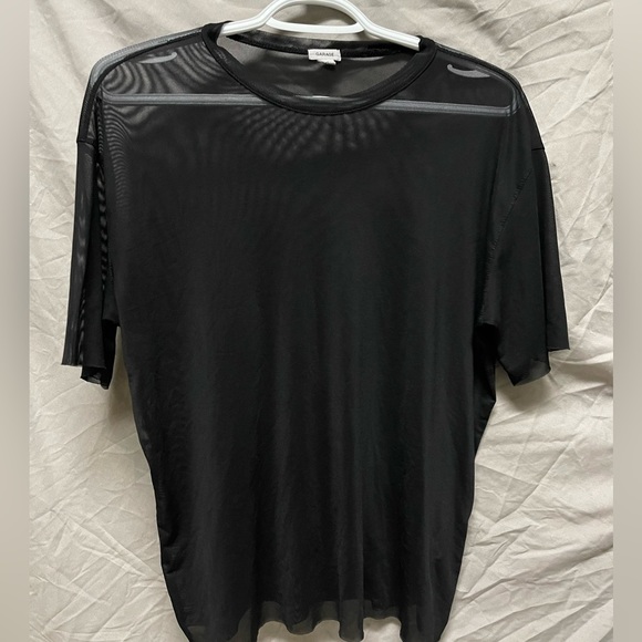Trendy Lace Mesh Black Short Sleeve Elegant Tee Size Small Women’s US - Picture 6 of 7